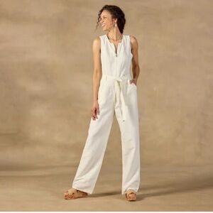 Sundance Womens Jasiri Jumpsuit Size 12 Linen Cotton Blend